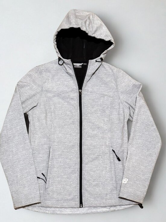 New Balance Jackets & Blazers - New Balance Gray Hooded Softshell Activewear Jacket - Small